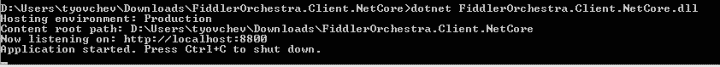 .NET Core Fiddler Orchestra Client启动