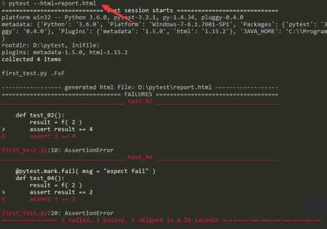 pytest如何生成HTML报告