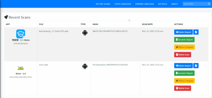 移动端App安全扫描工具MobSF安装及入门教程